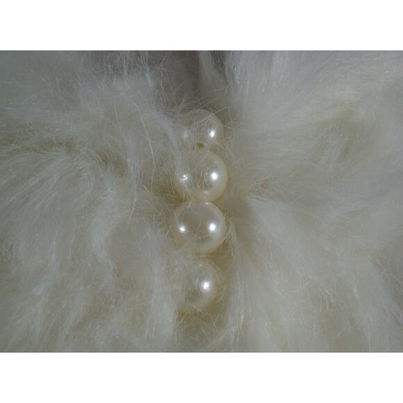 Copied - Faux Fur Wrap Stole shawl cape,white bridal Formal Evening wrap stole - Picture 3 of 7
